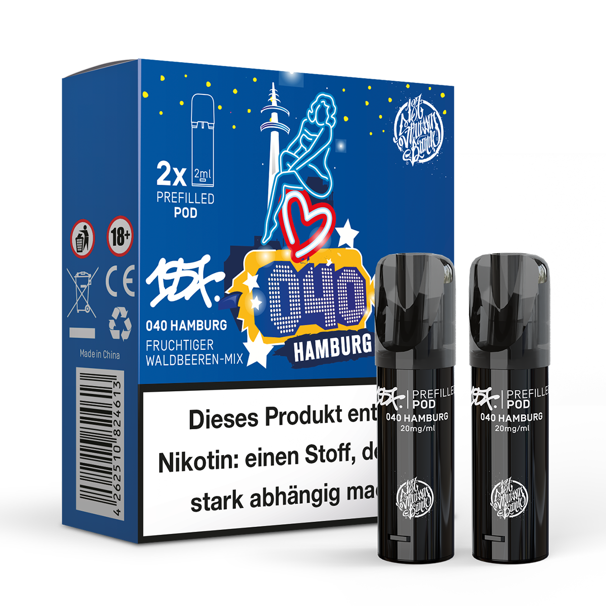 040 Hamburg - 20mg/ml - Prefilled Pods (MatchBar) (2 Stück)