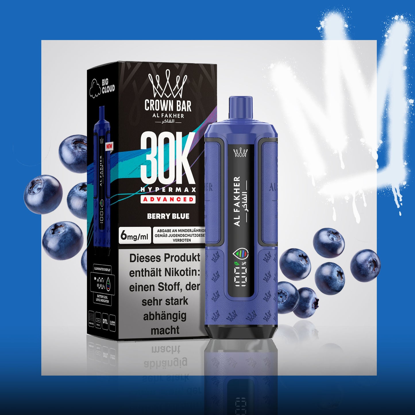 Al Fakher 30K Hypermax - Berry Blue