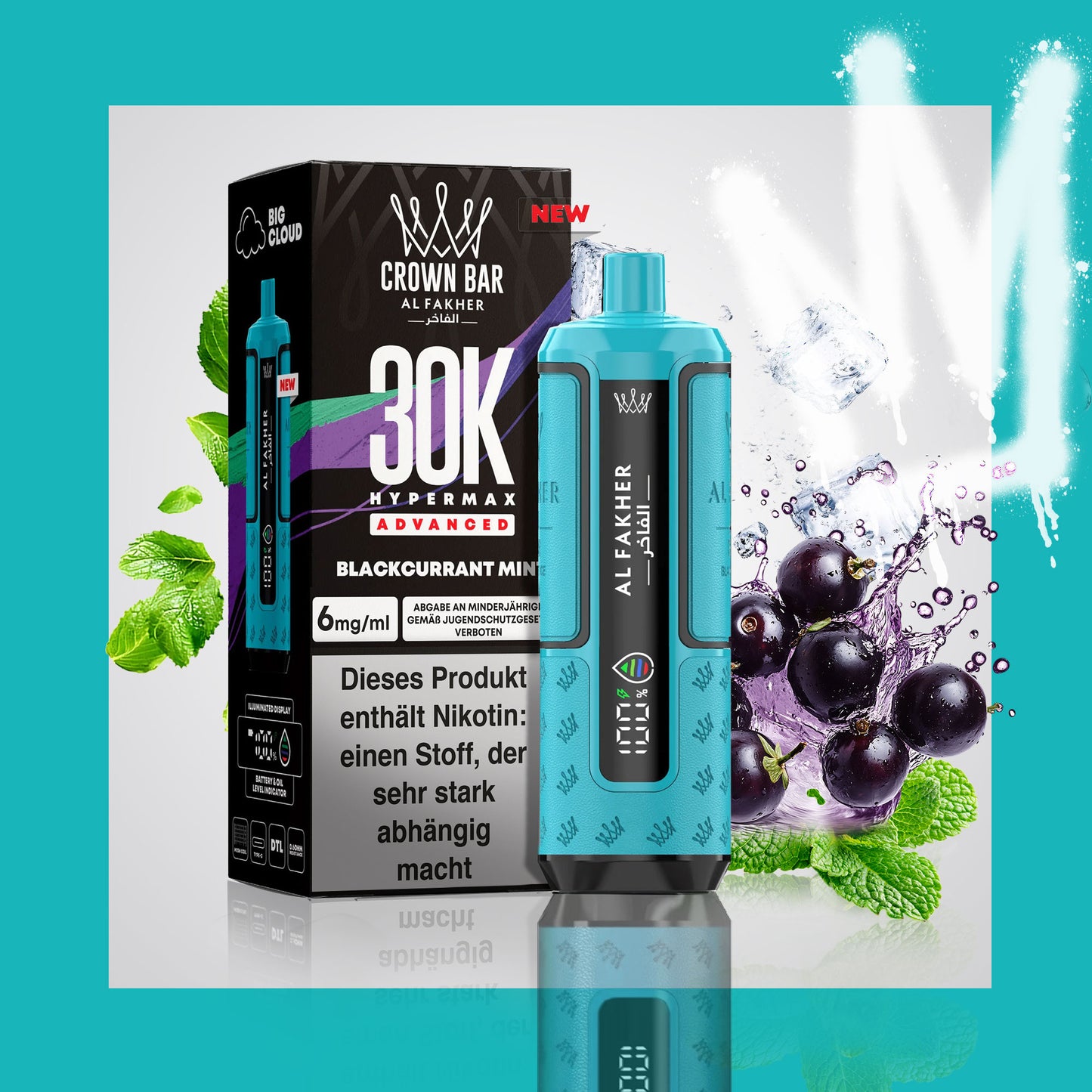 Al Fakher 30K Hypermax - Blackcurrant Mint