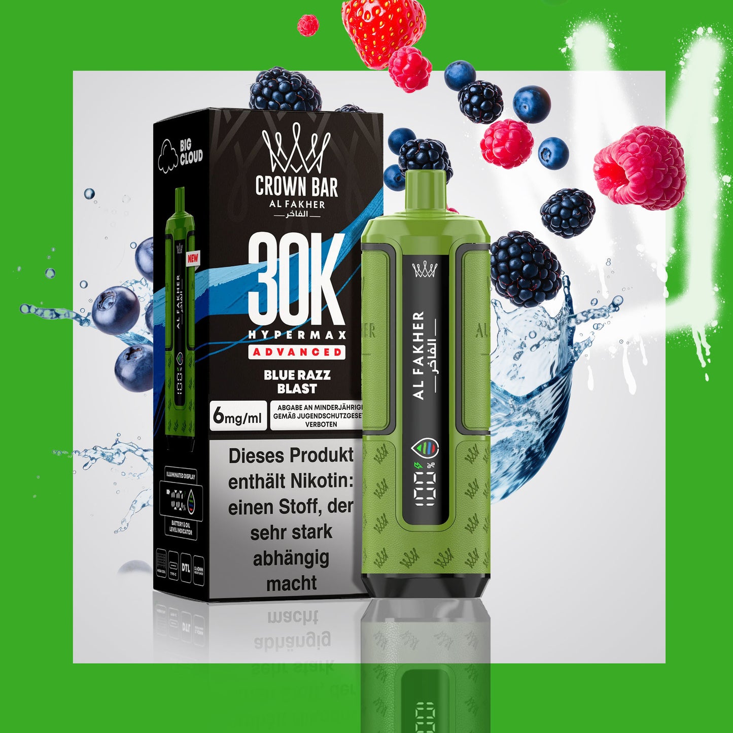 Al Fakher 30K Hypermax - Blue Razz Blast