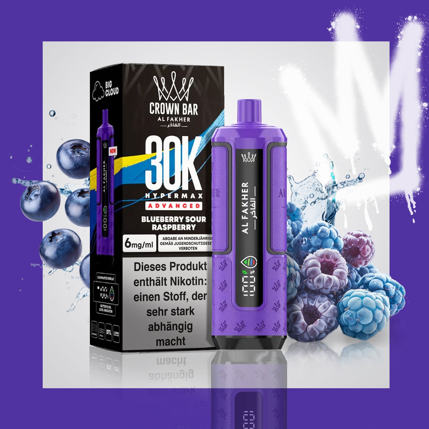 Al Fakher 30K Hypermax - Blueberry Sour Raspberry