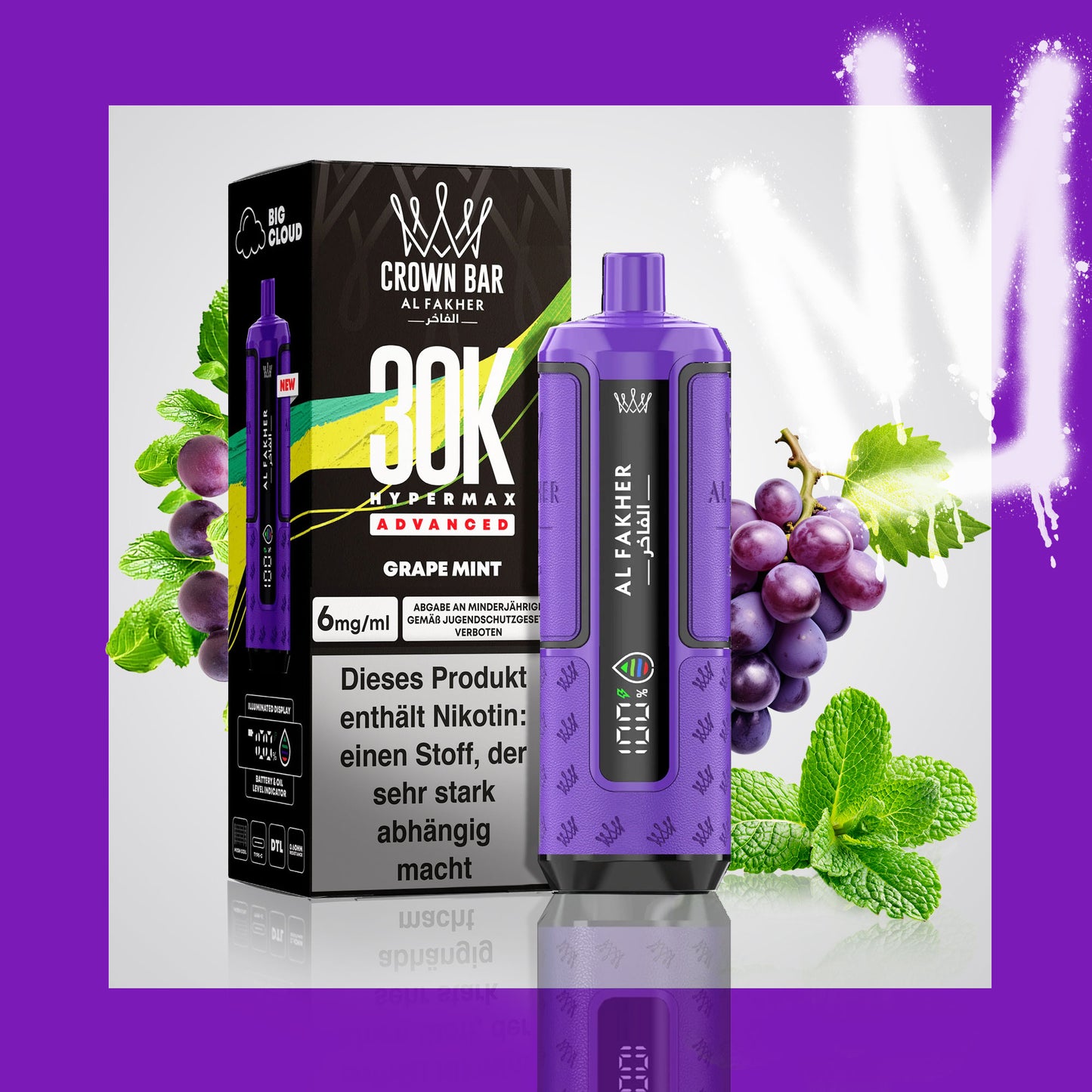 Al Fakher 30K Hypermax - Grape Mint