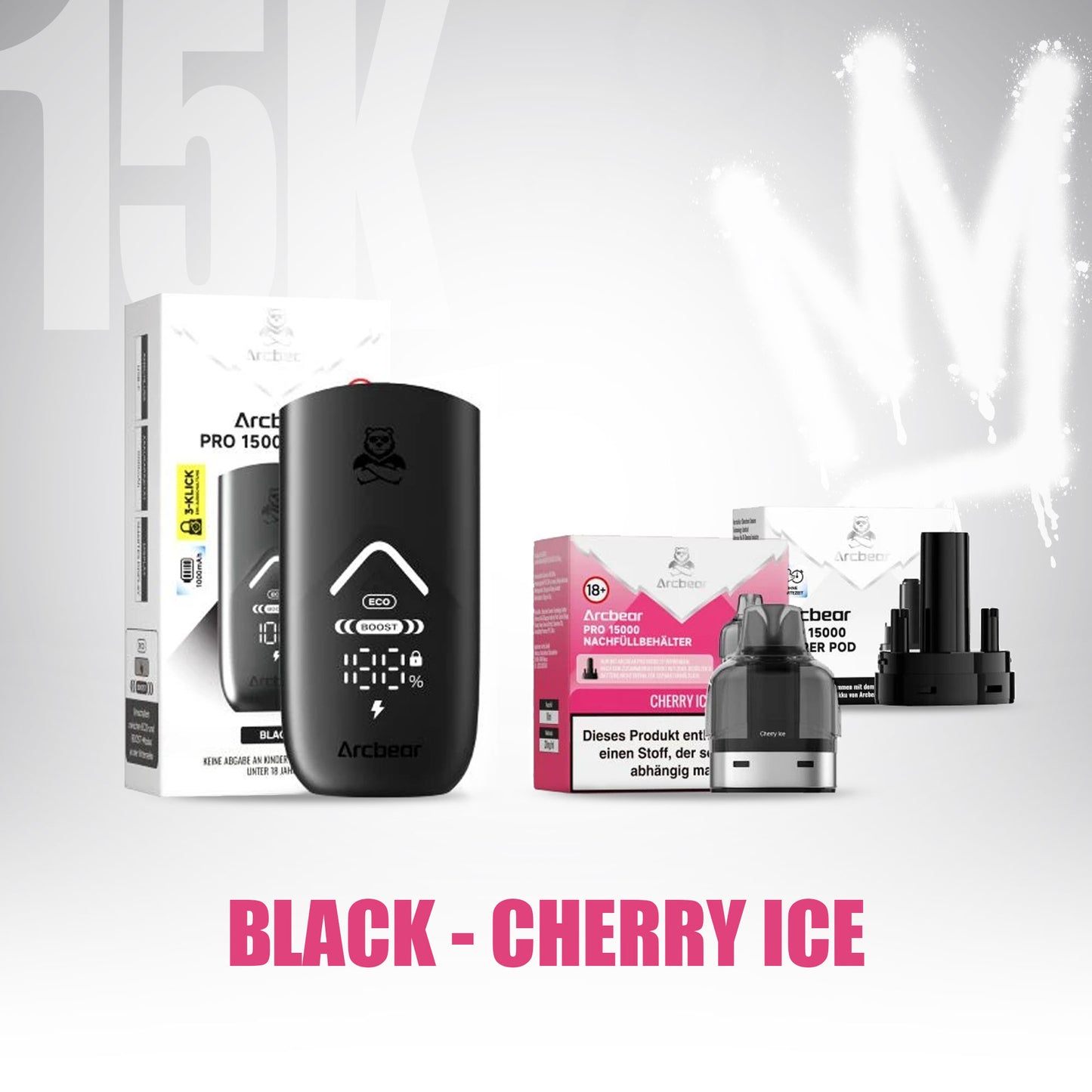 ArcBear Pro 15000 - Cherry Ice - Starter Kit - Black