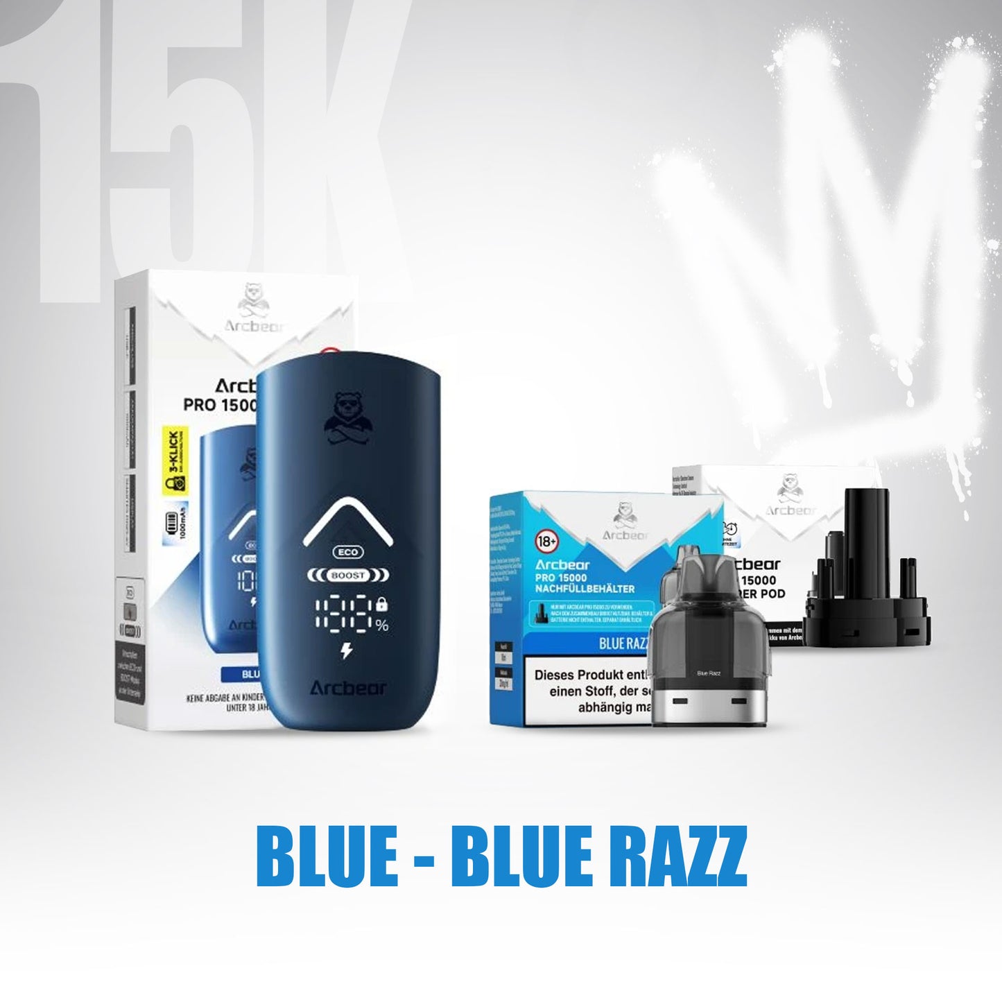 ArcBear Pro 15000 - Blue Razz - Starter Kit - Blue