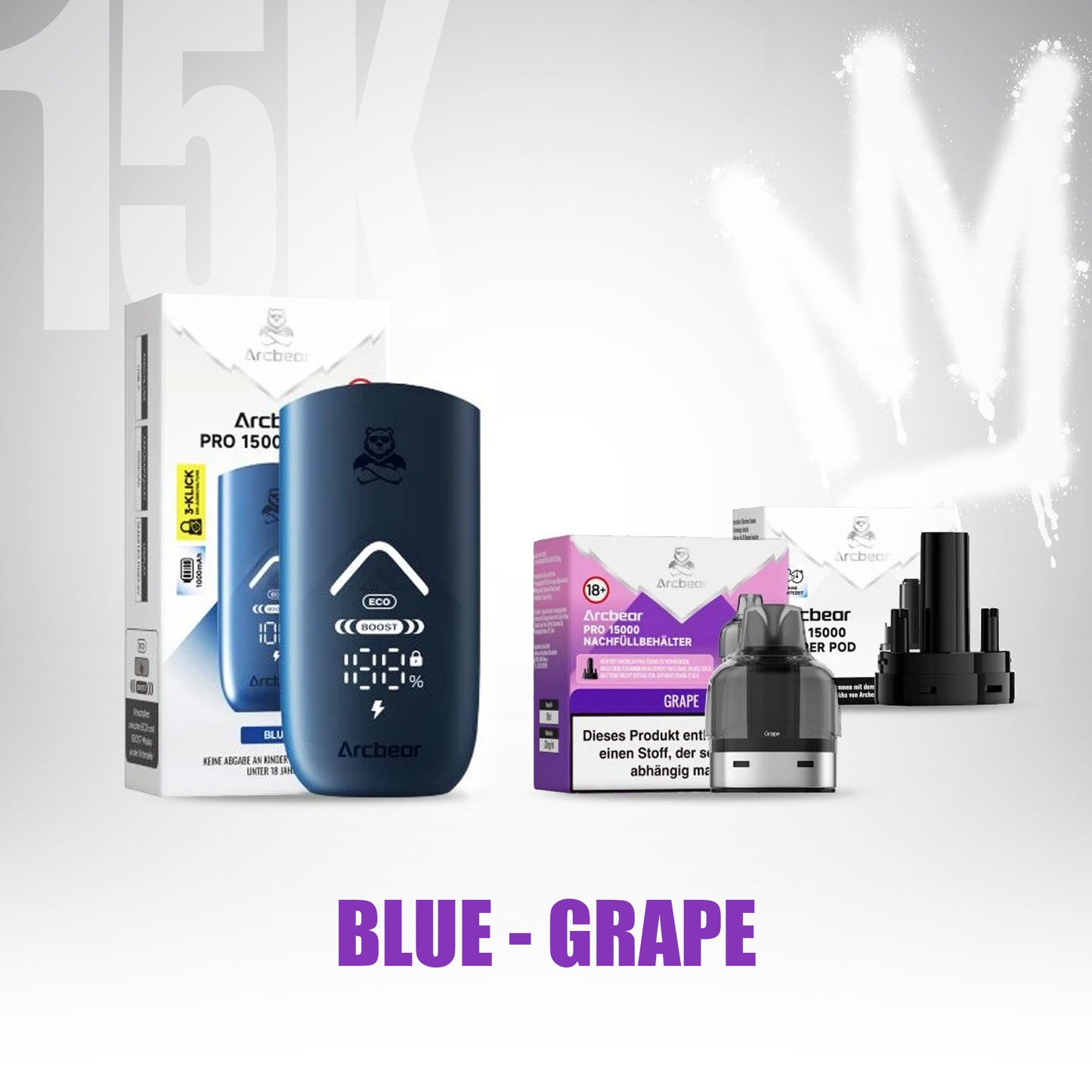 ArcBear Pro 15000 - Grape - Starter Kit - Blue