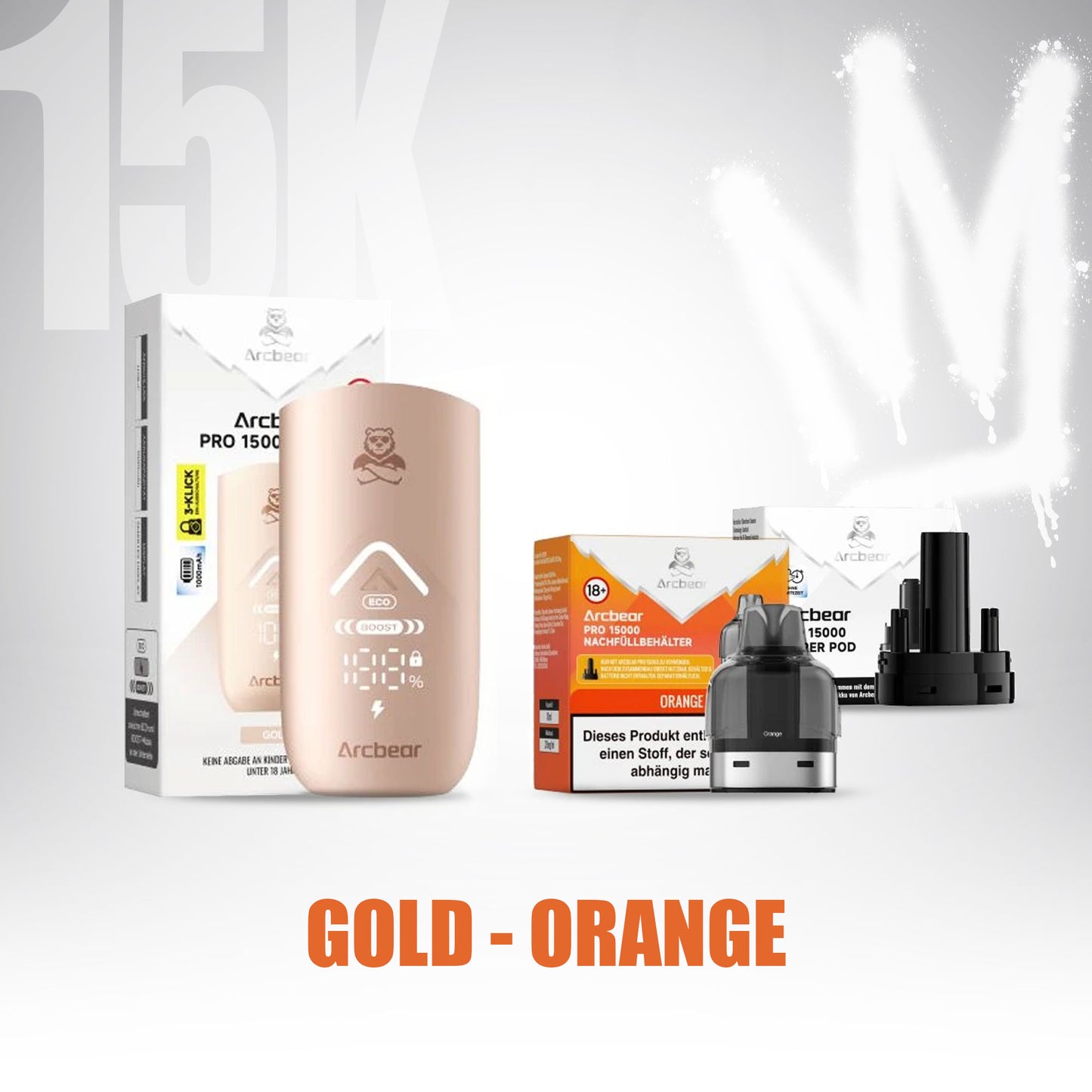 ArcBear Pro 15000 - Orange Fizz - Starter Kit - Gold