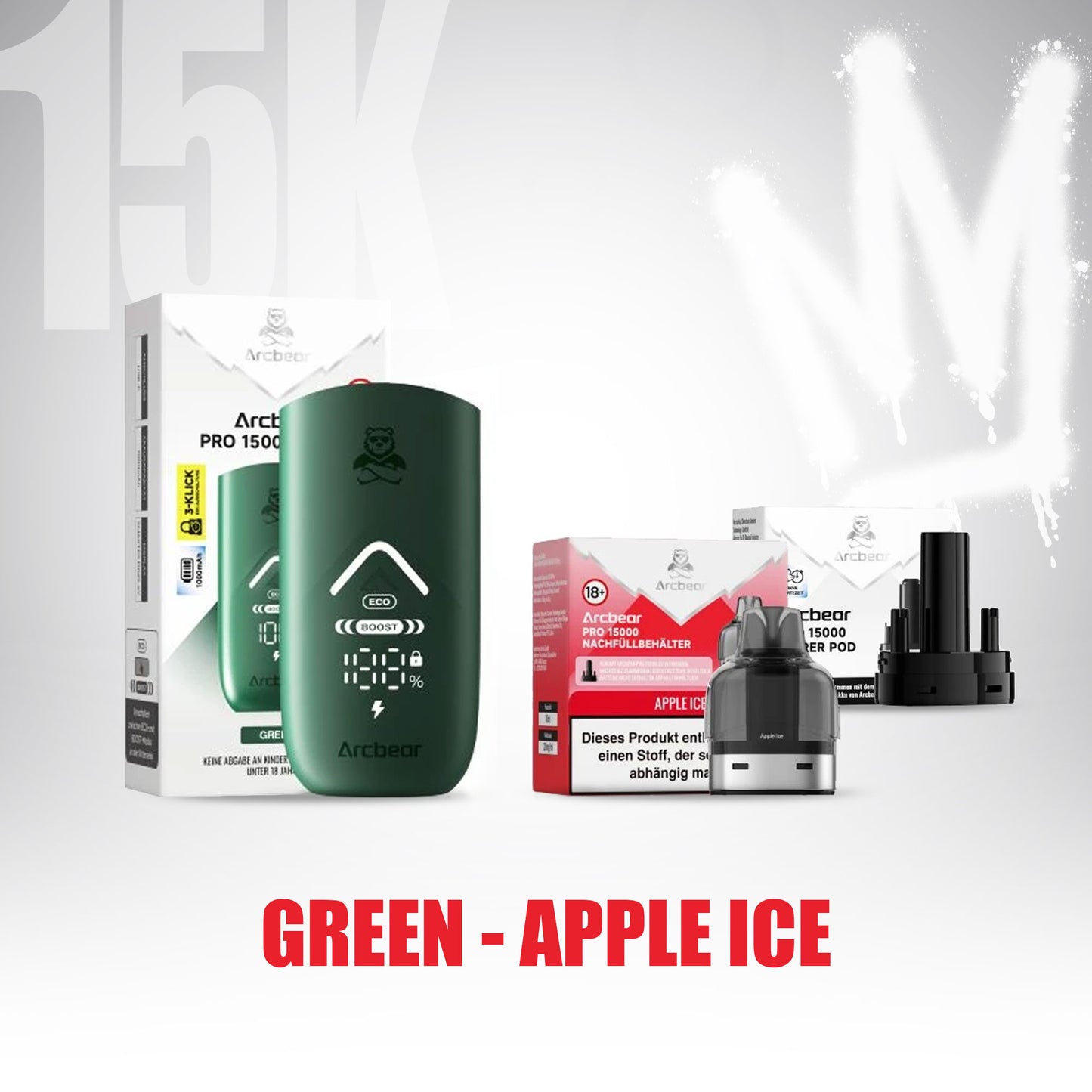 ArcBear Pro 15000 - Apple Ice - Starter Kit - Green
