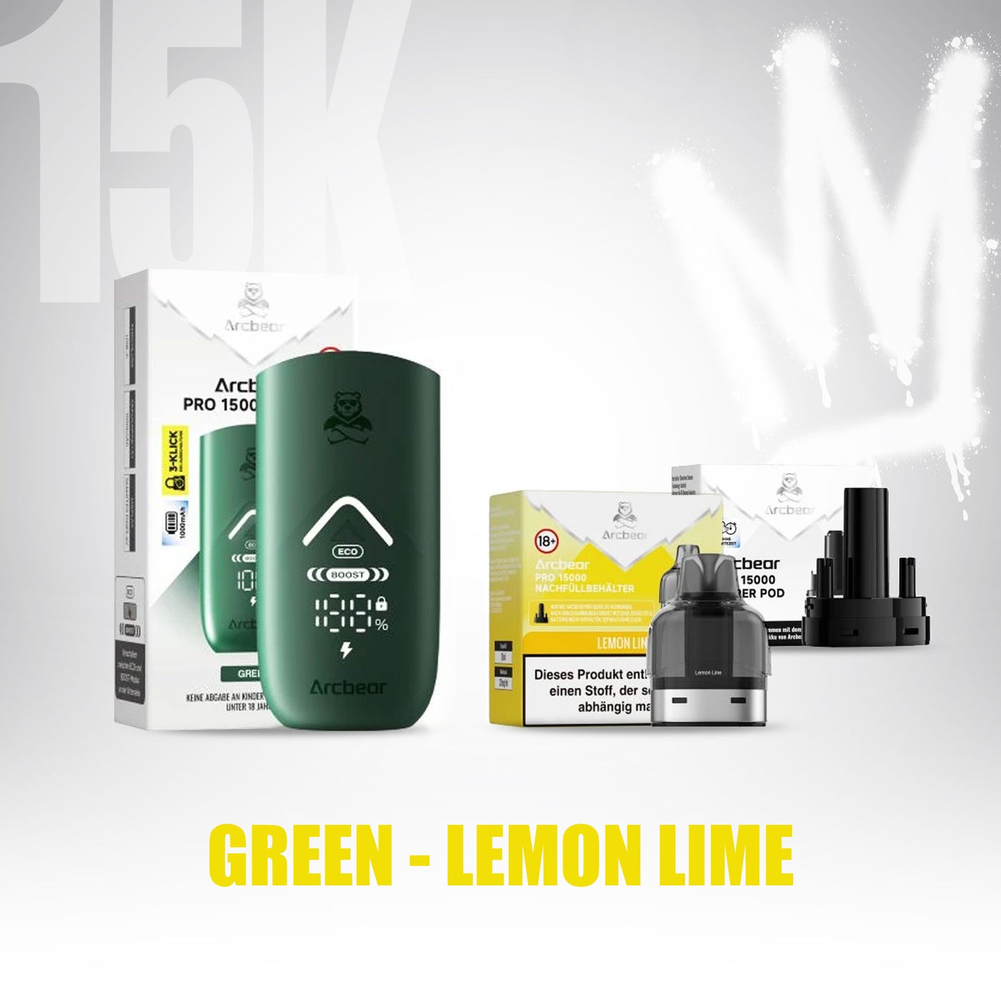 ArcBear Pro 15000 - Lemon Lime - Starter Kit - Green