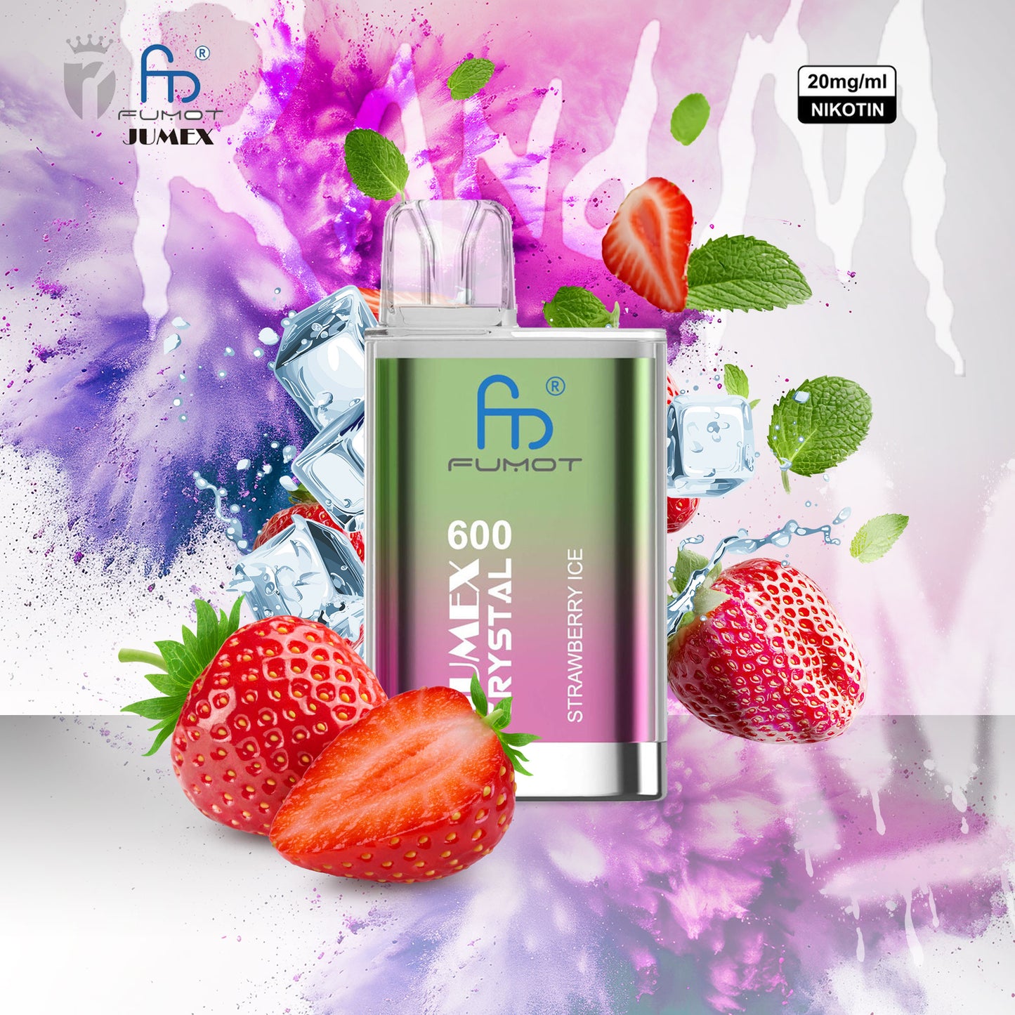 RandM Jumex Crystal 600 - Strawberry Ice