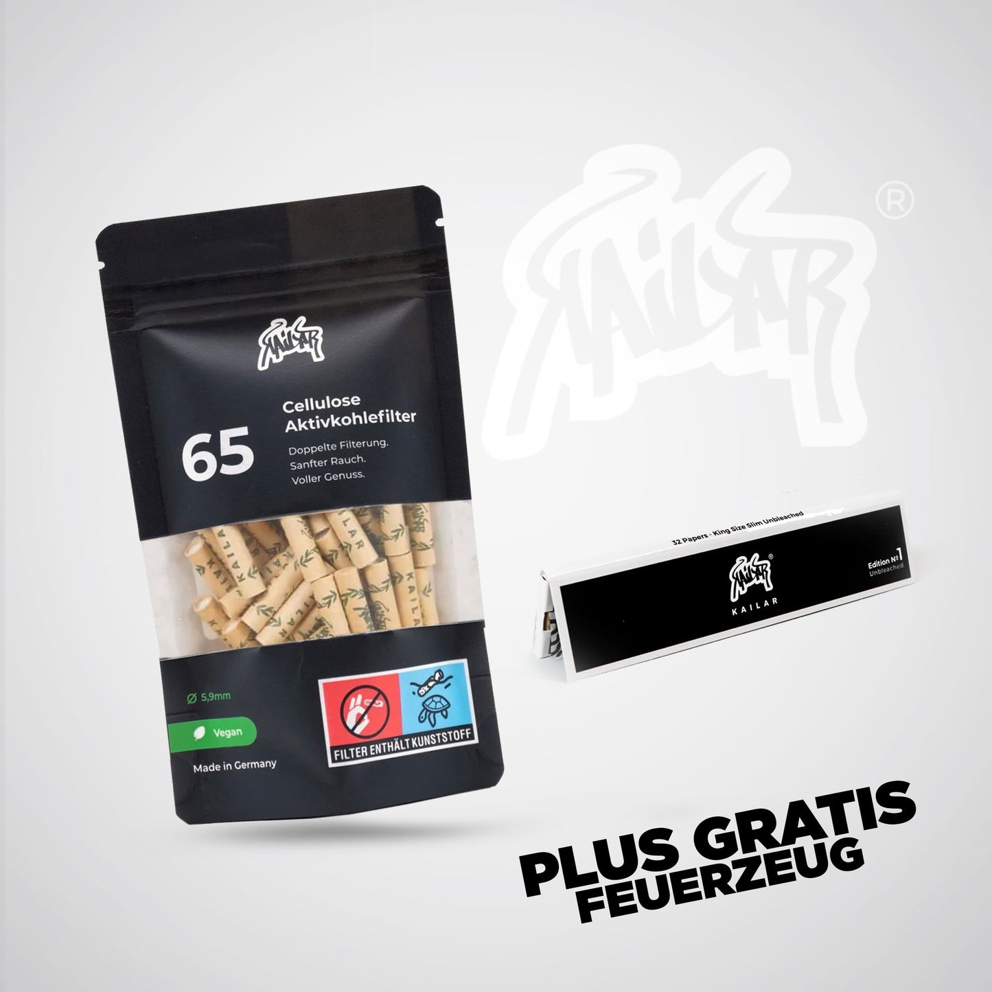 Kailar Aktivkohlefilter Cellulose Slim 6mm (65 Stück)