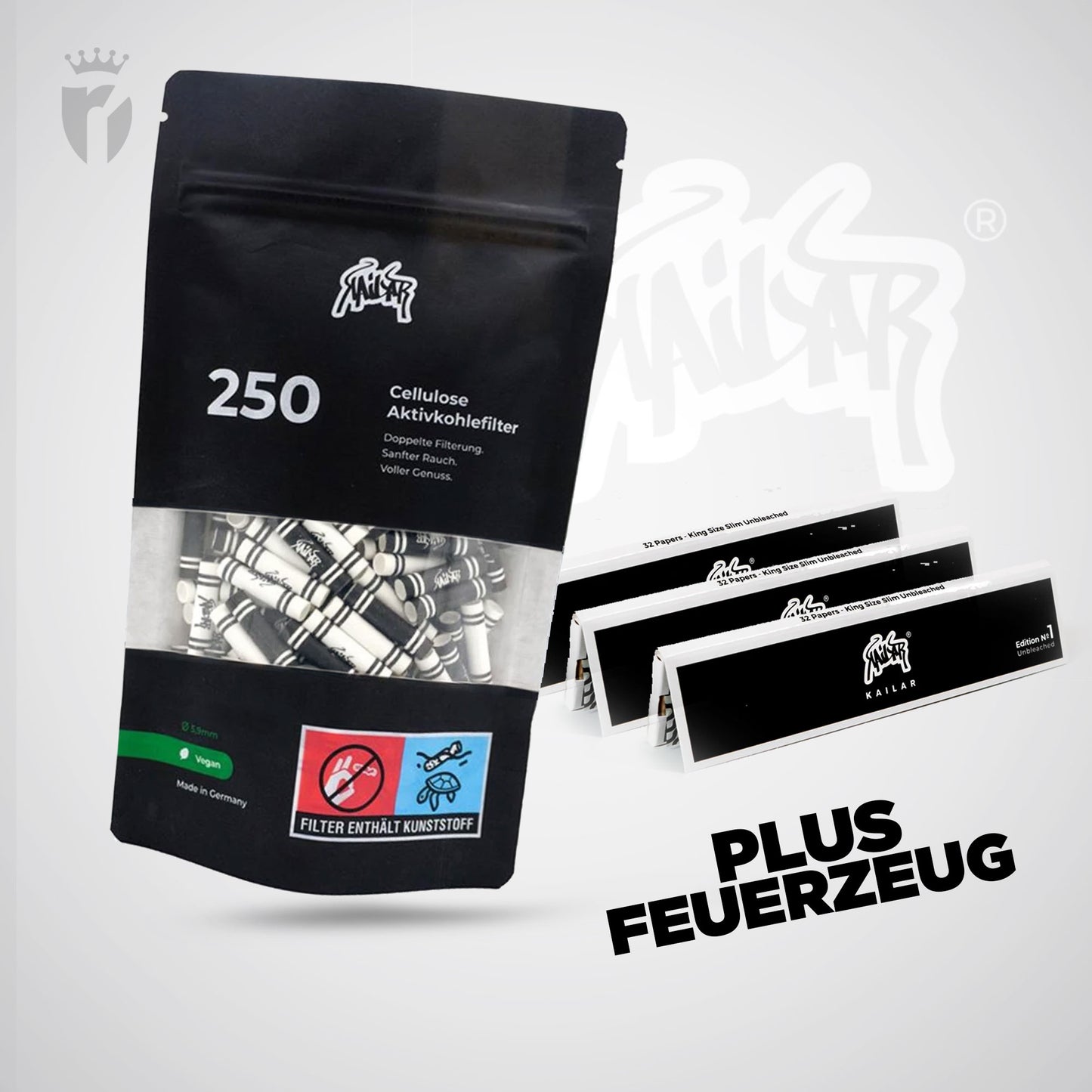 Kailar Aktivkohlefilter Cellulose Slim 6mm (250 Stück)