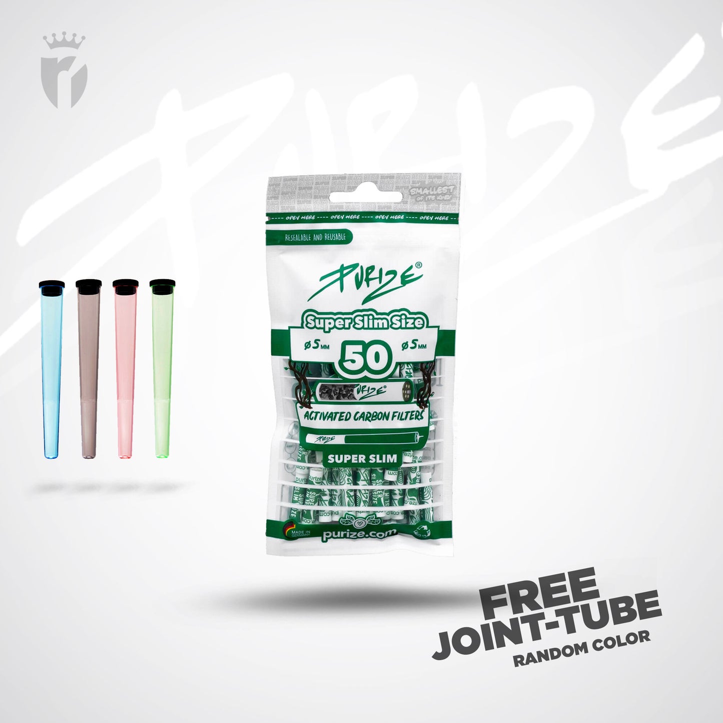 PURIZE Aktivkohlefilter Super Slim Size 5mm (50 Stück)