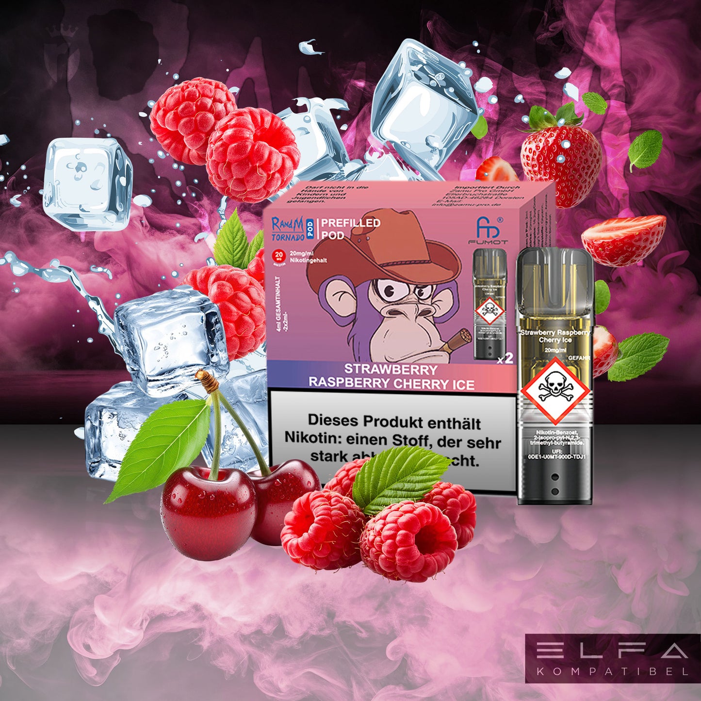 Strawberry Raspberry Cherry Ice - 20mg/ml - Prefilled Pods (MatchBar) (2 Stück)
