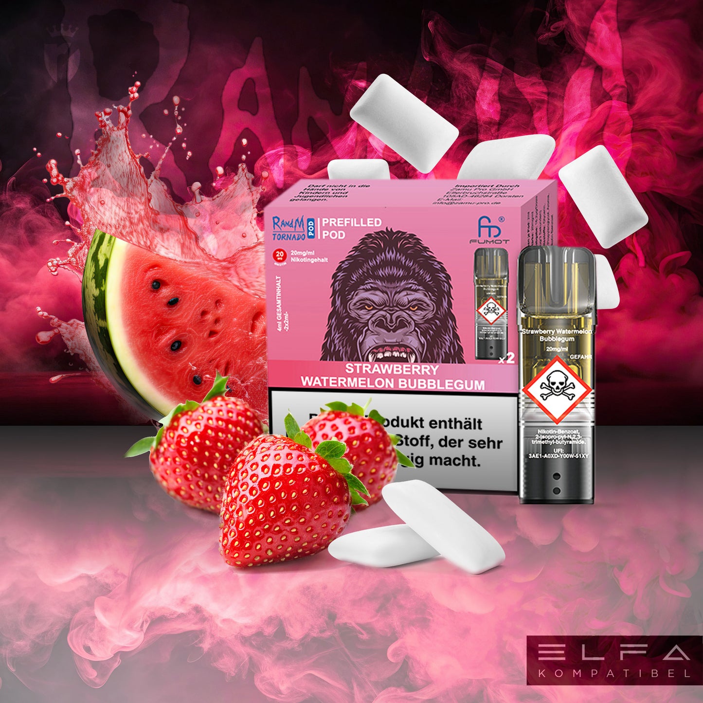 Strawberry Watermelon Bubblegum - 20mg/ml - Prefilled Pods (MatchBar) (2 Stück)