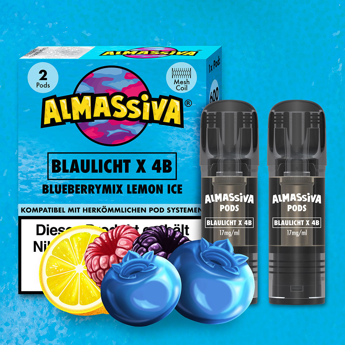 Blaulicht X 4B - 17mg/ml - Prefilled Pods (MatchBar) (2 Stück)