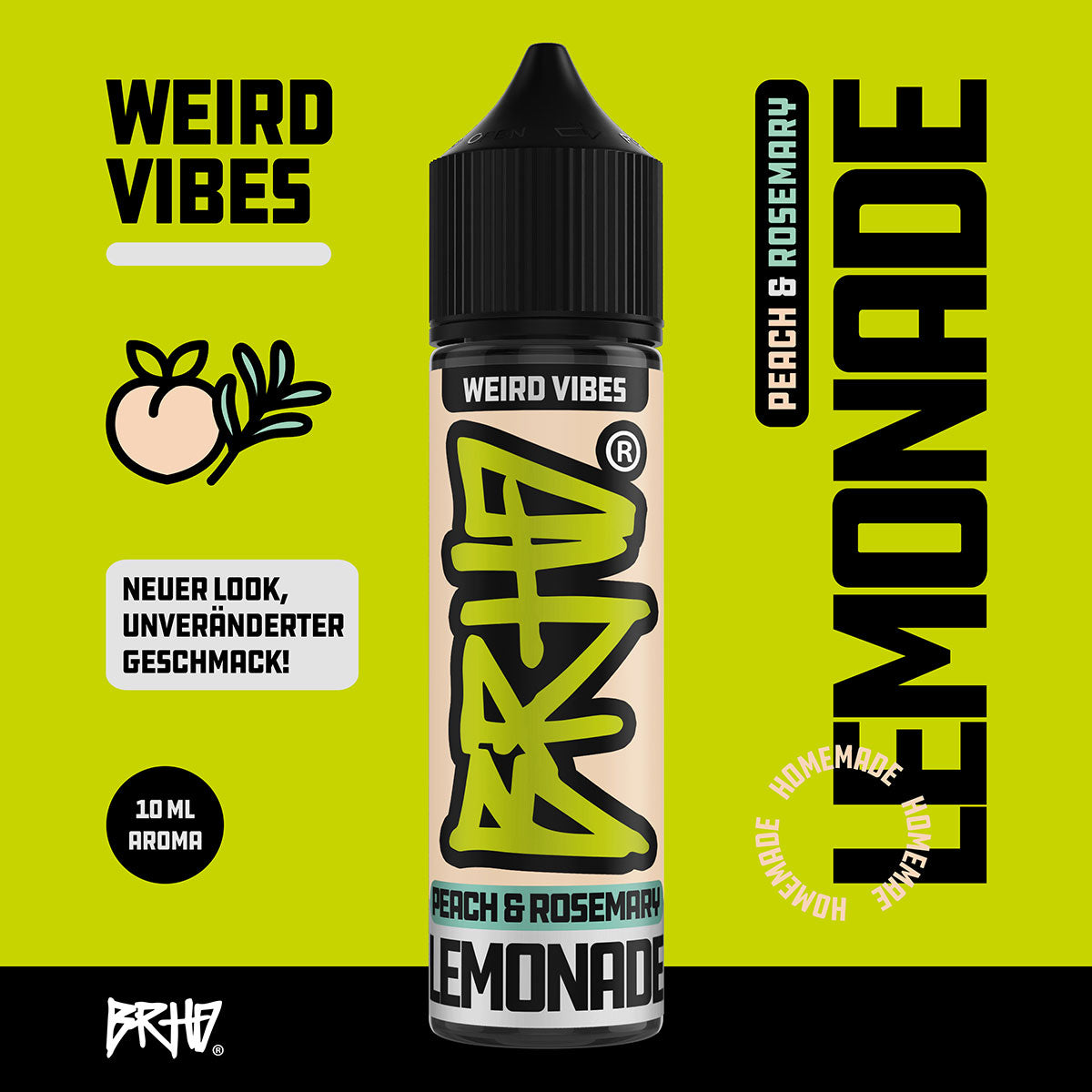 Barehead - BRHD - Peach & Rosemary Lemonade - 10ml (Longfill)