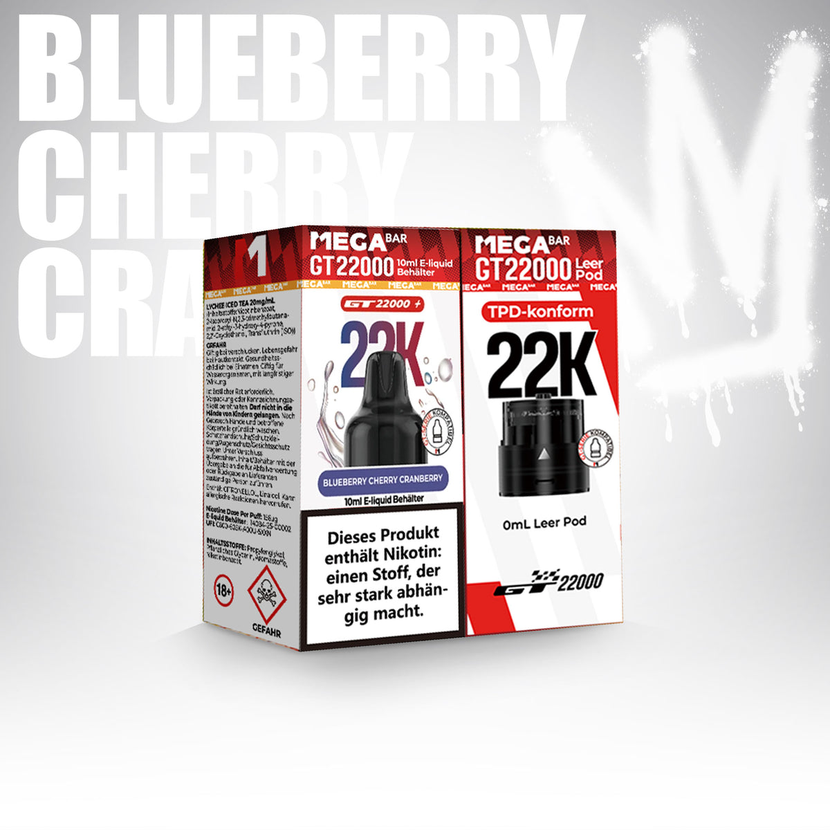 Blueberry Cherry Cranberrry - Megabar GT 22000 - Pod