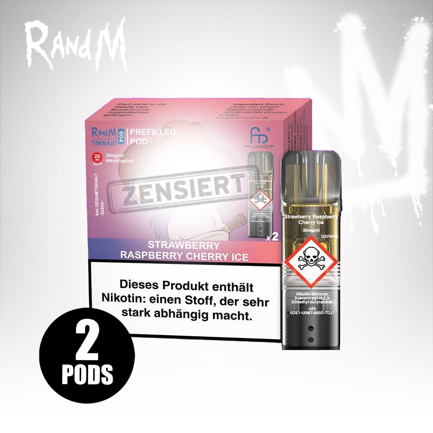 Strawberry Raspberry Cherry Ice - 20mg/ml - Prefilled Pods (MatchBar) (2 Stück)