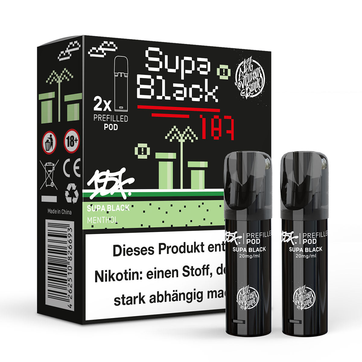 Supa Black - 20mg/ml - Prefilled Pods (MatchBar) (2 Stück)