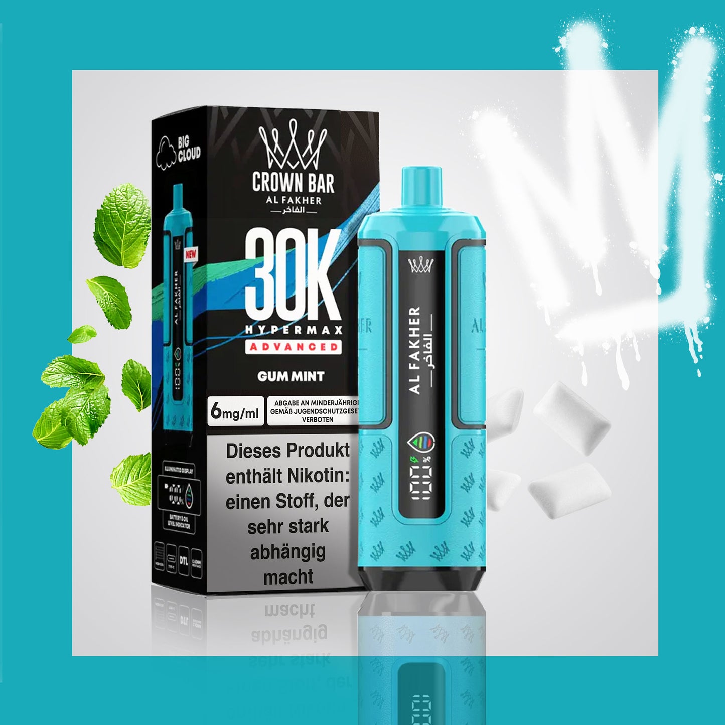 Al Fakher 30K Hypermax - Gum Mint