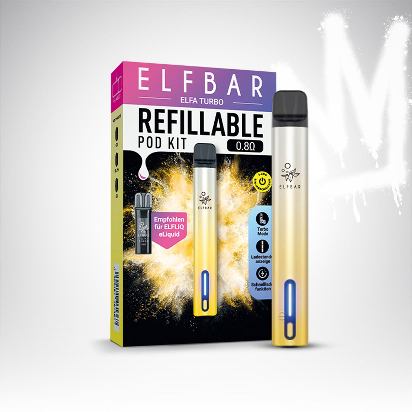 ELF Bar - ELFA Turbo - Refill Pod Kit - Basisgerät mit Pod - 0,8 Ohm