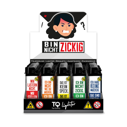 Bin Nicht Zickig Reibrad Motivfeuerzeug - 50er Display