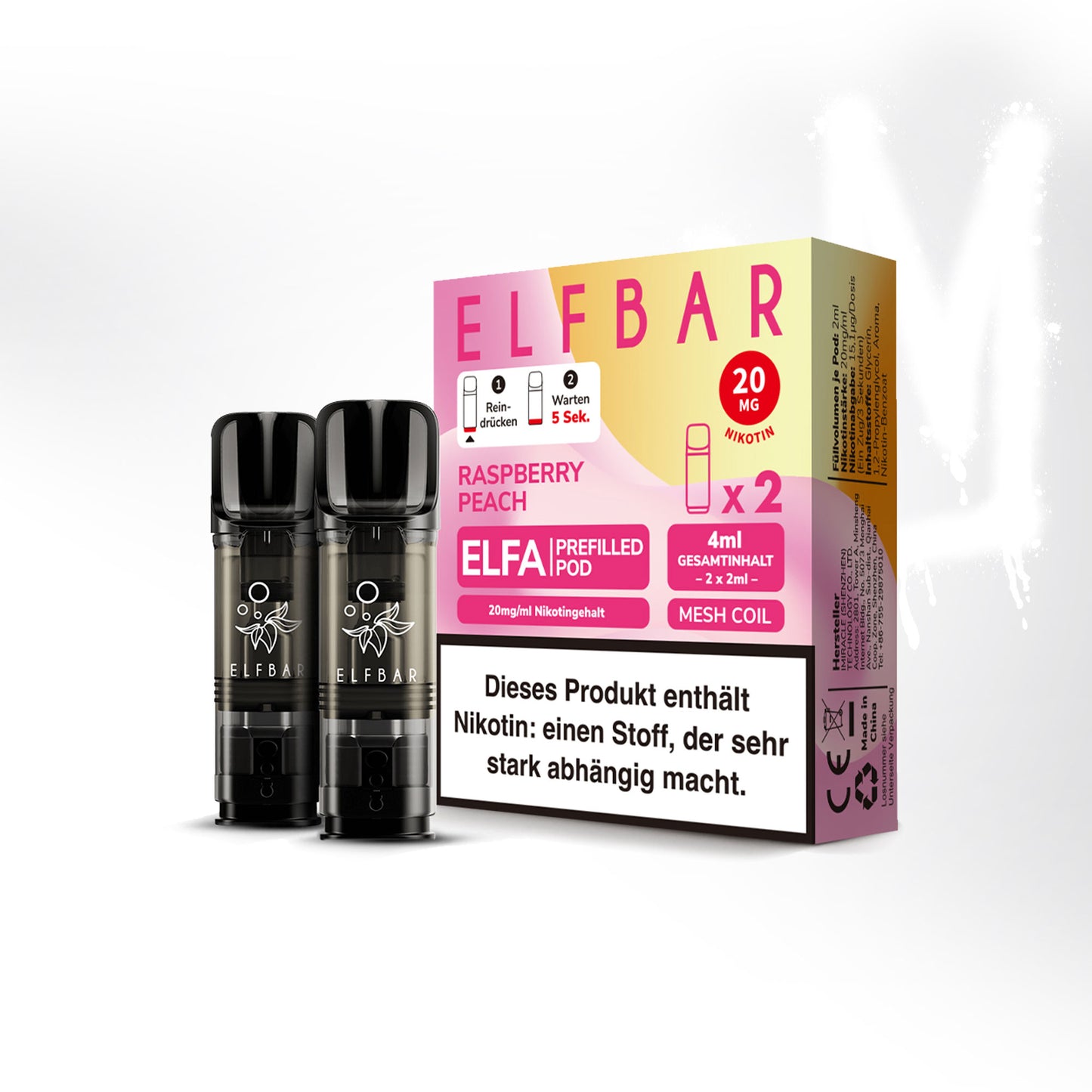 Raspberry Peach - 20mg/ml - Prefilled Pods (MatchBar) (2 Stück)