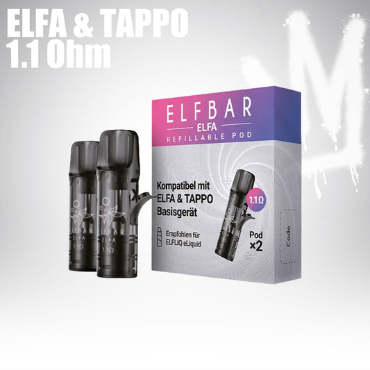 ELF Bar - ELFA & TAPPO - Refillable Pods (MatchBar) - 2 Stück - 1,1 Ohm