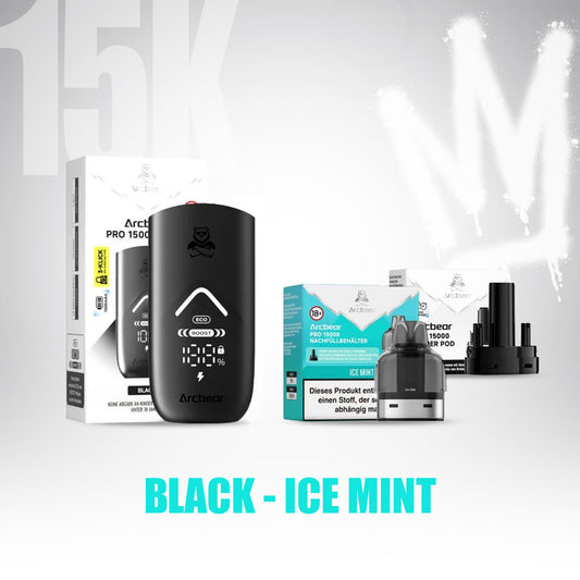 ArcBear Pro 15000 - Ice Mint - Starter Kit - Black