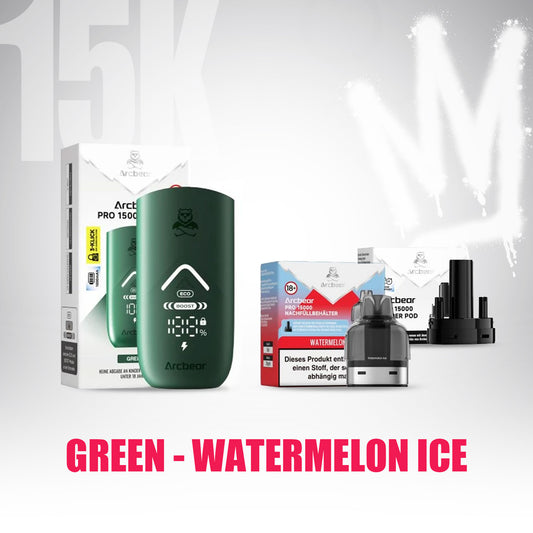 ArcBear Pro 15000 - Watermelon Ice - Starter Kit - Green