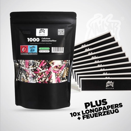 Kailar Aktivkohlefilter Cellulose Slim Mixed 6mm (1000 Stück)