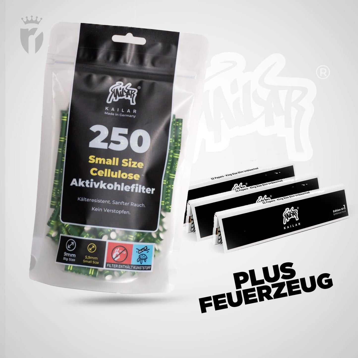 Kailar Aktivkohlefilter Cellulose Slim 6mm (250 Stück)