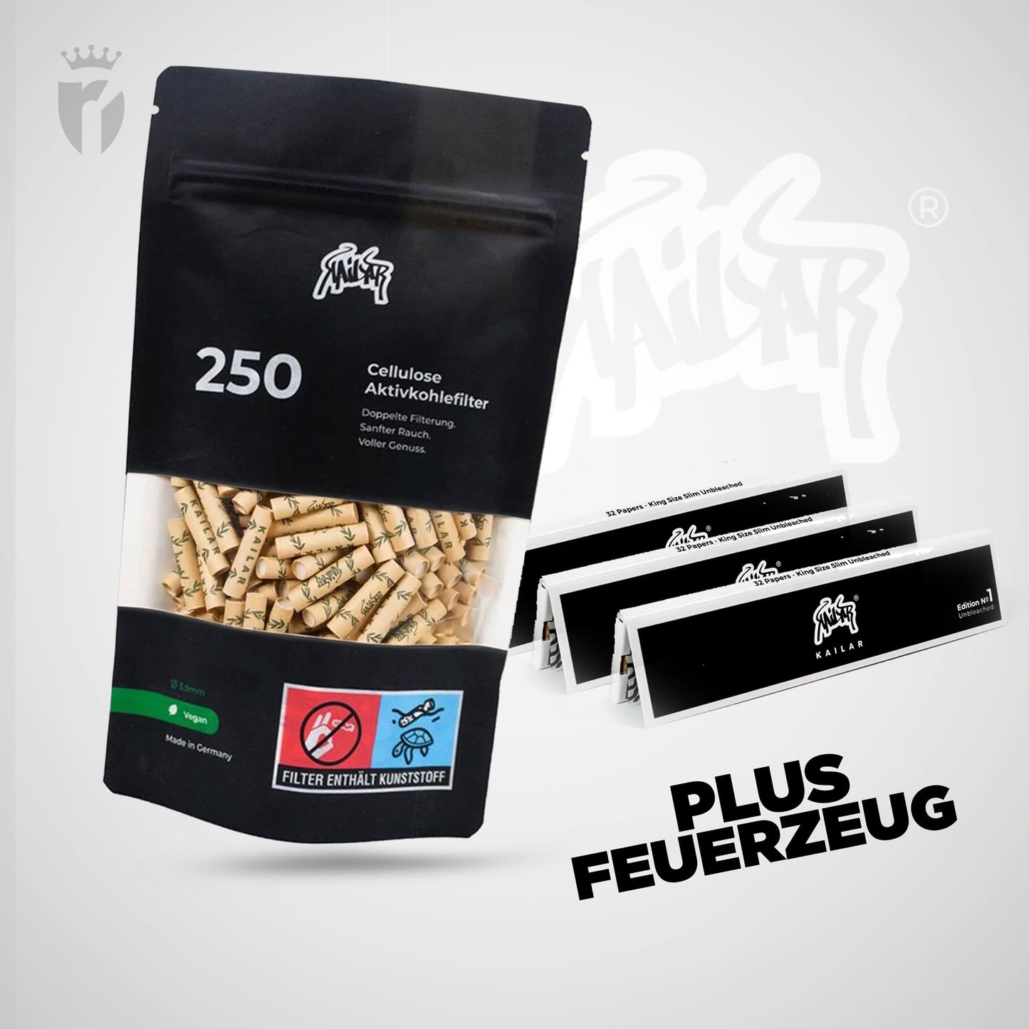 Kailar Aktivkohlefilter Cellulose Slim 6mm (250 Stück)