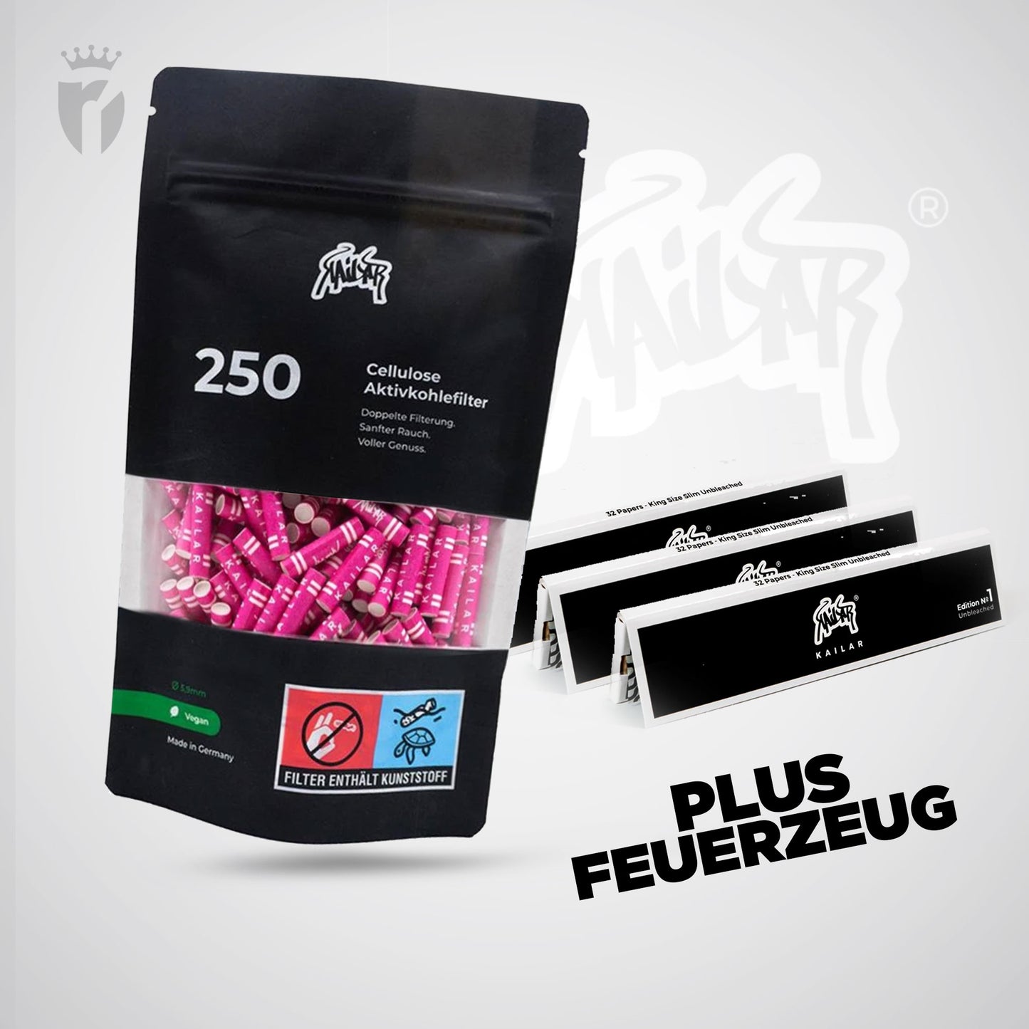 Kailar Aktivkohlefilter Cellulose Slim 6mm (250 Stück)