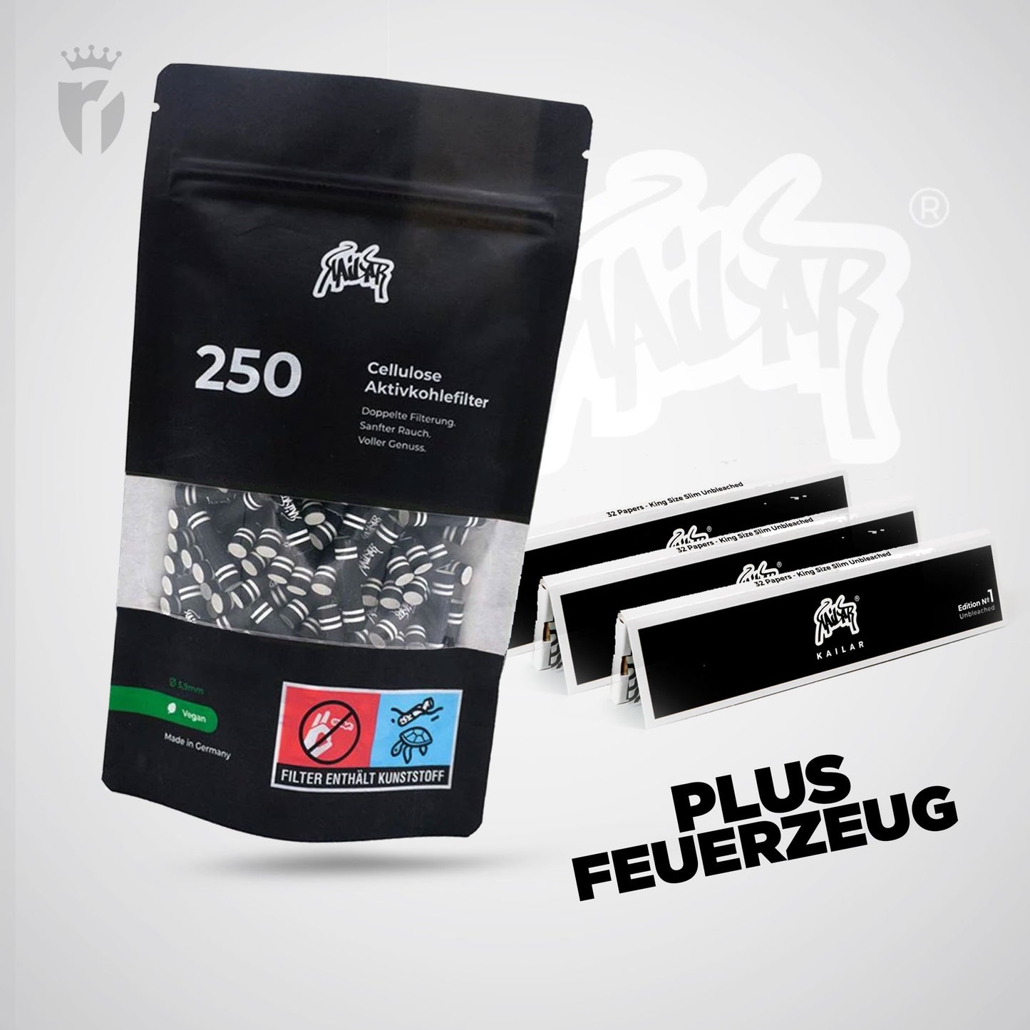 Kailar Aktivkohlefilter Cellulose Slim 6mm (250 Stück)