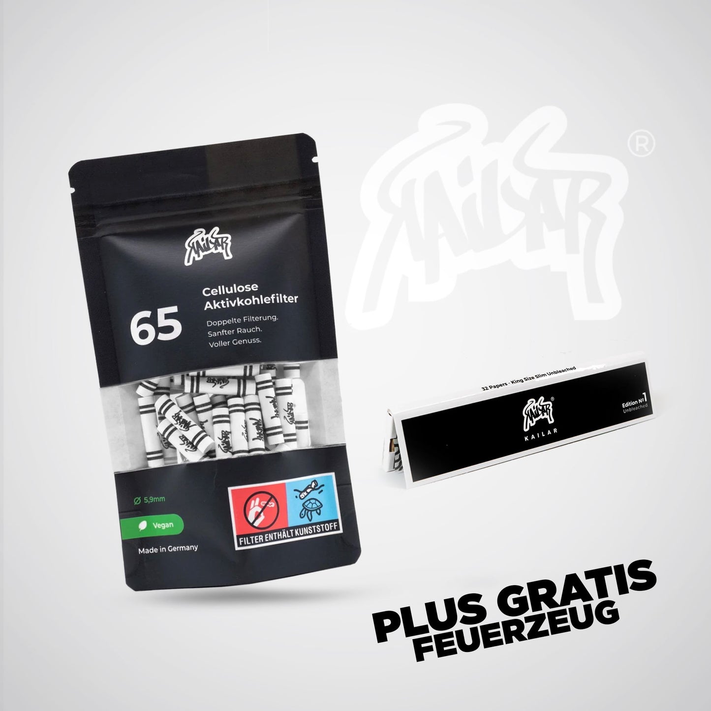 Kailar Aktivkohlefilter Cellulose Slim 6mm (65 Stück)