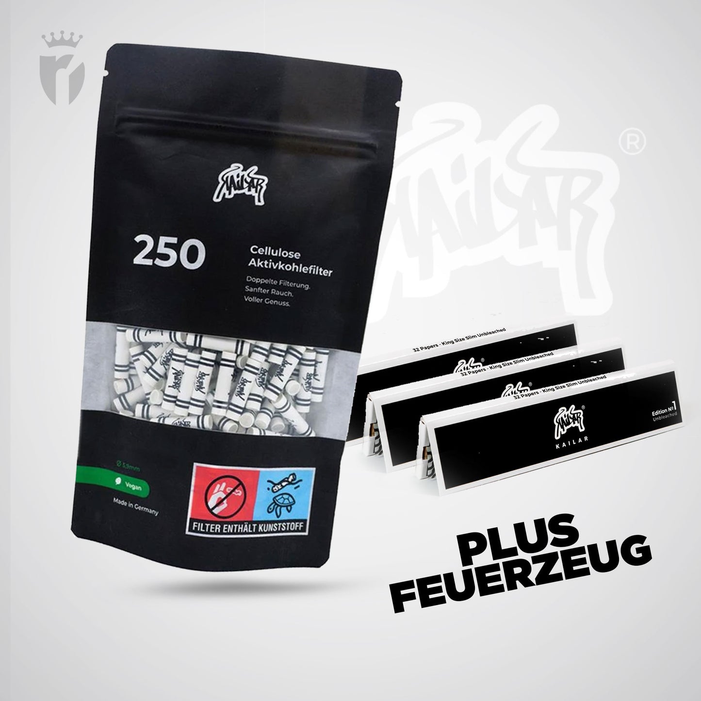 Kailar Aktivkohlefilter Cellulose Slim 6mm (250 Stück)