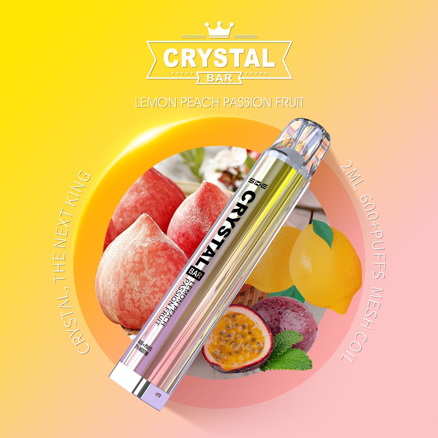 SKE Crystal Bar 600 - Lemon Peach Passionfruit