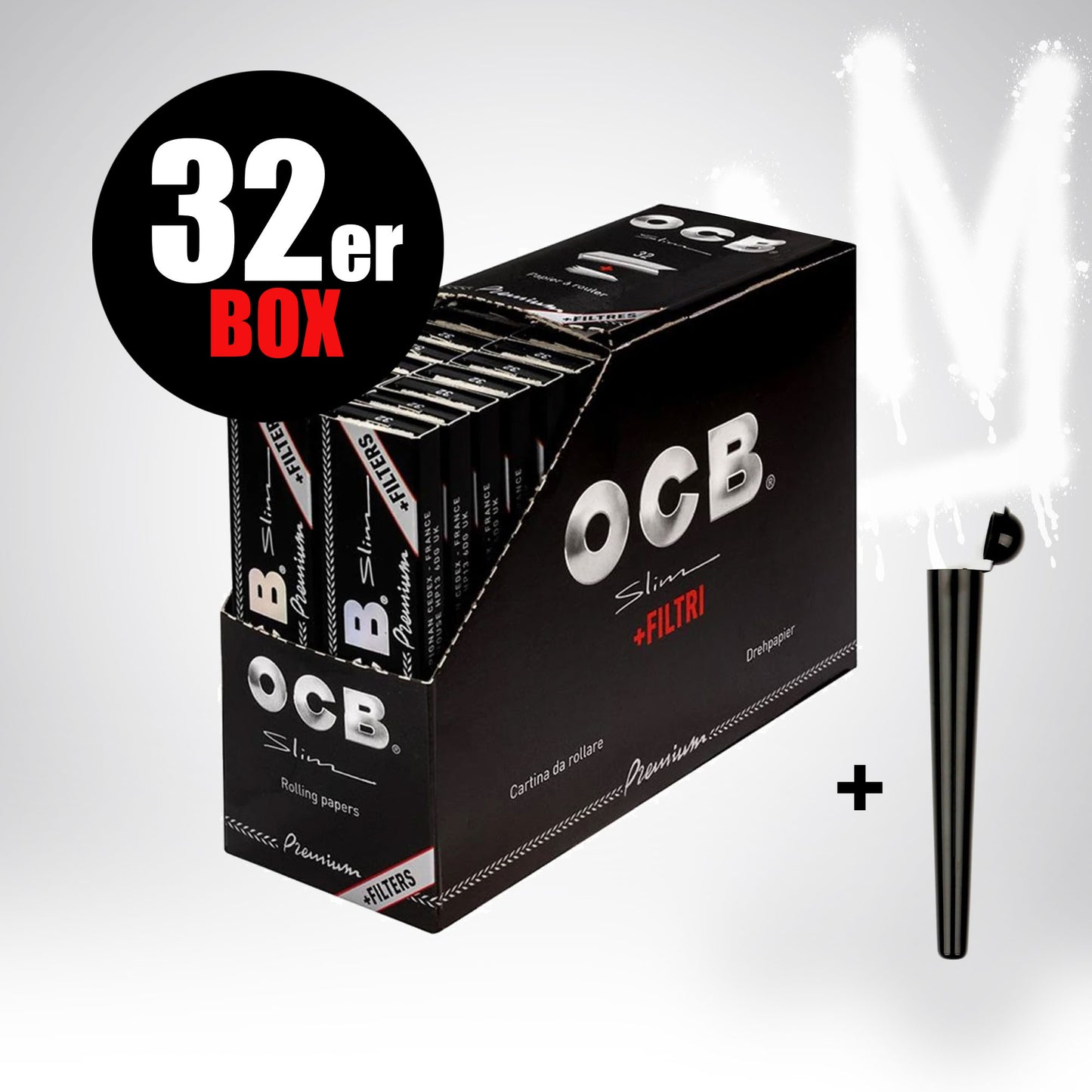 OCB Premium Long Slim Schwarz + Tips