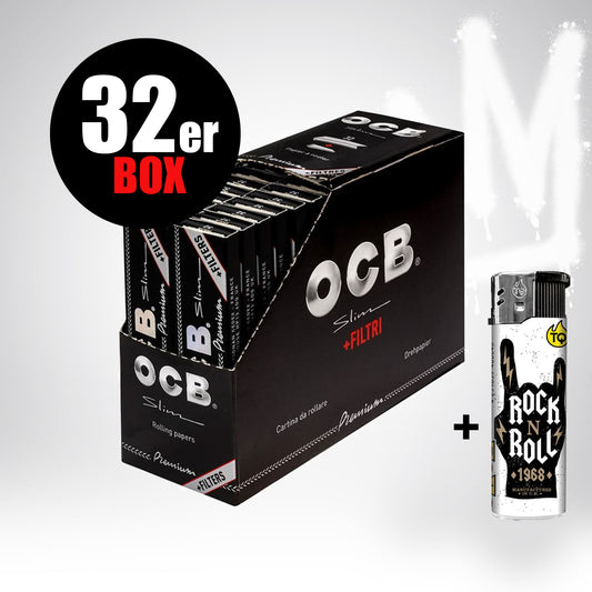 OCB Premium Long Slim Schwarz + Tips