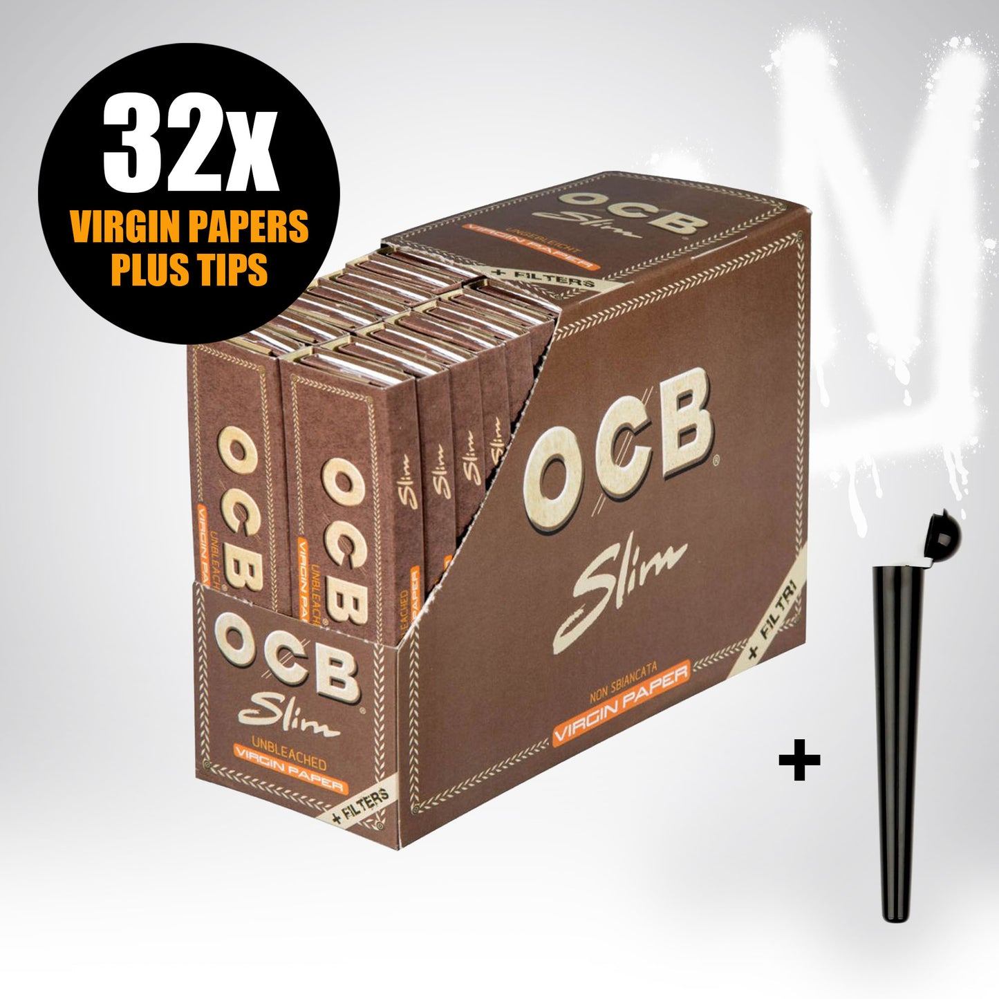 OCB Virgin Slim Blättchen King Size + Tips - Unbleached