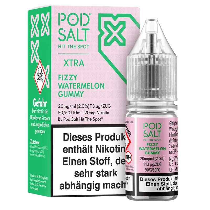 Fizzy Watermelon Gummy - Pod Salt Xtra - 10ml Liquid