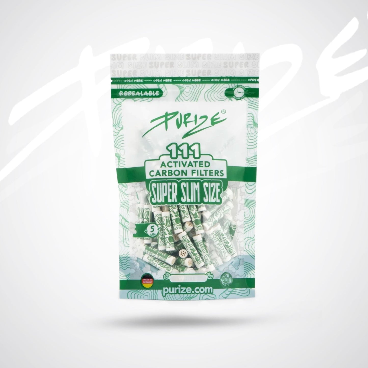 PURIZE Aktivkohlefilter Super Slim Size 5mm (111 Stück)