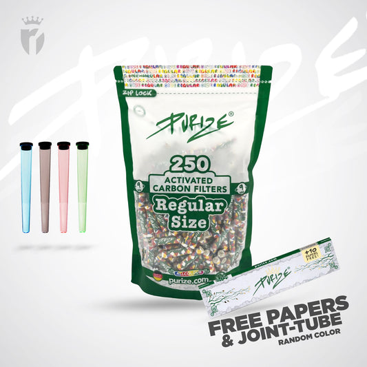 PURIZE Aktivkohlefilter Regular Size 9mm - (250 Stück)