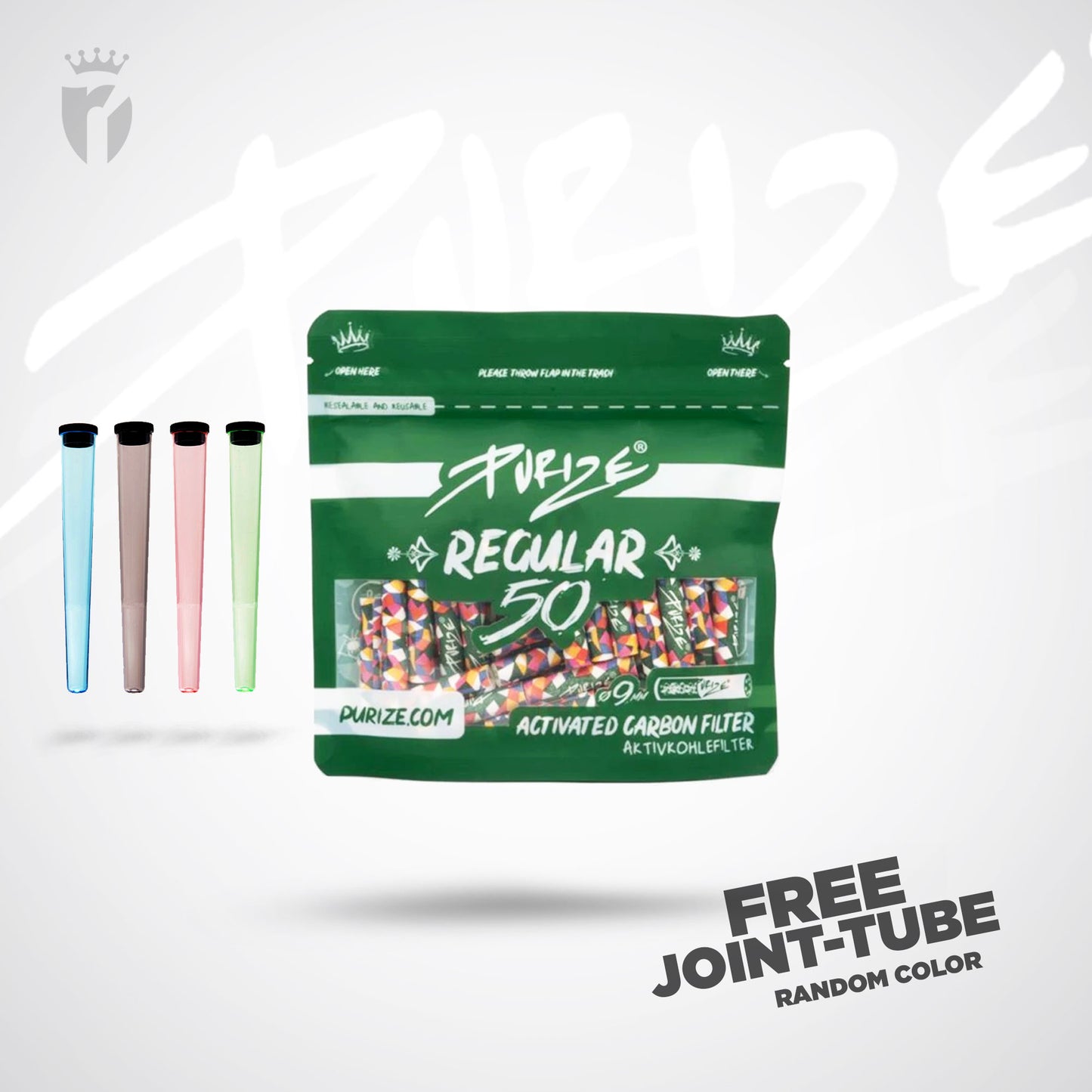 PURIZE Aktivkohlefilter Regular Size 9mm - (50 Stück)