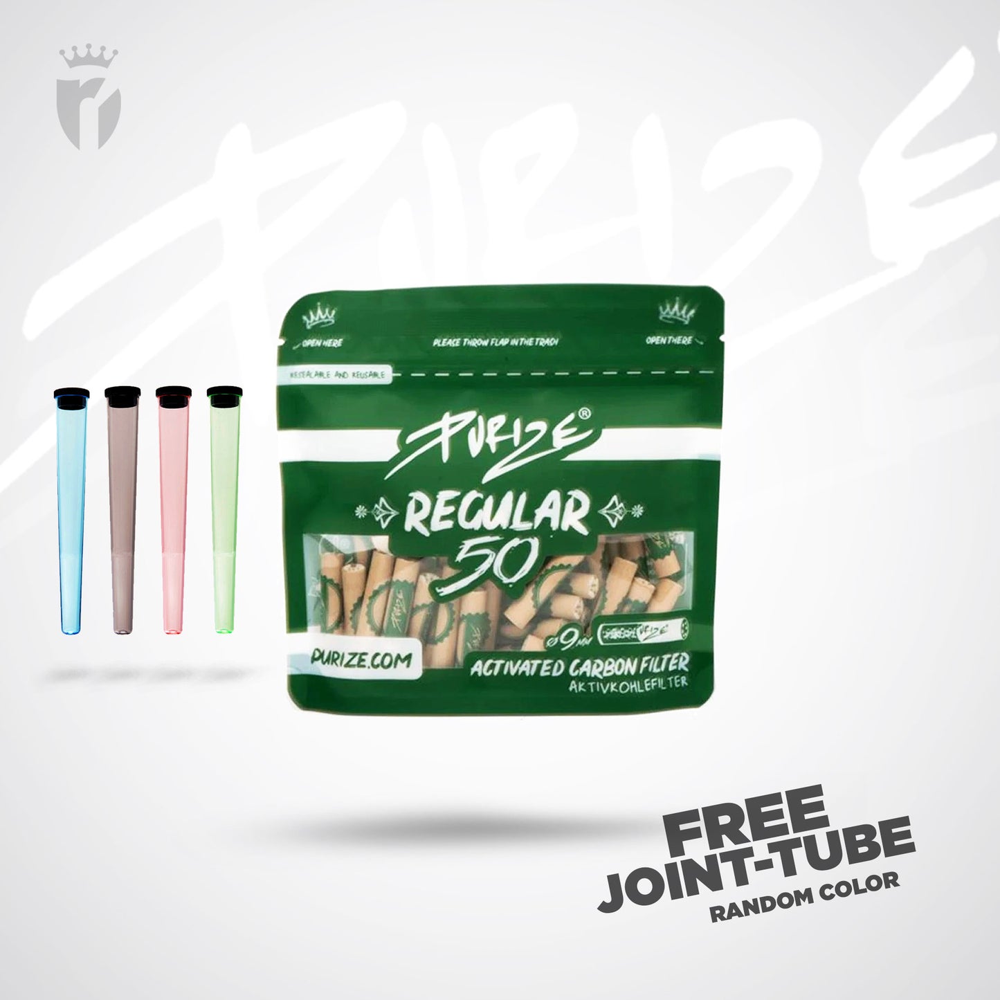 PURIZE Aktivkohlefilter Regular Size 9mm - (50 Stück)