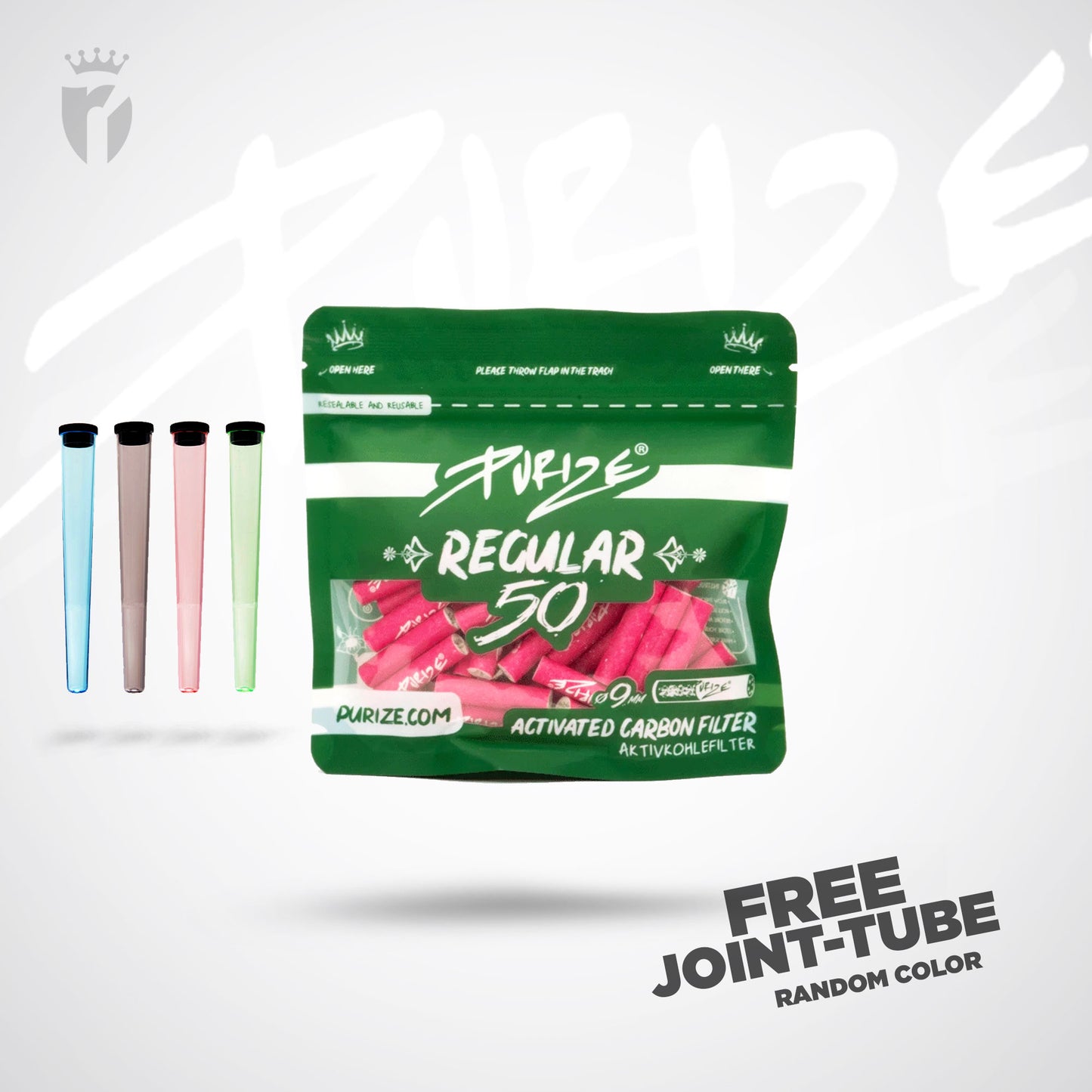 PURIZE Aktivkohlefilter Regular Size 9mm - (50 Stück)