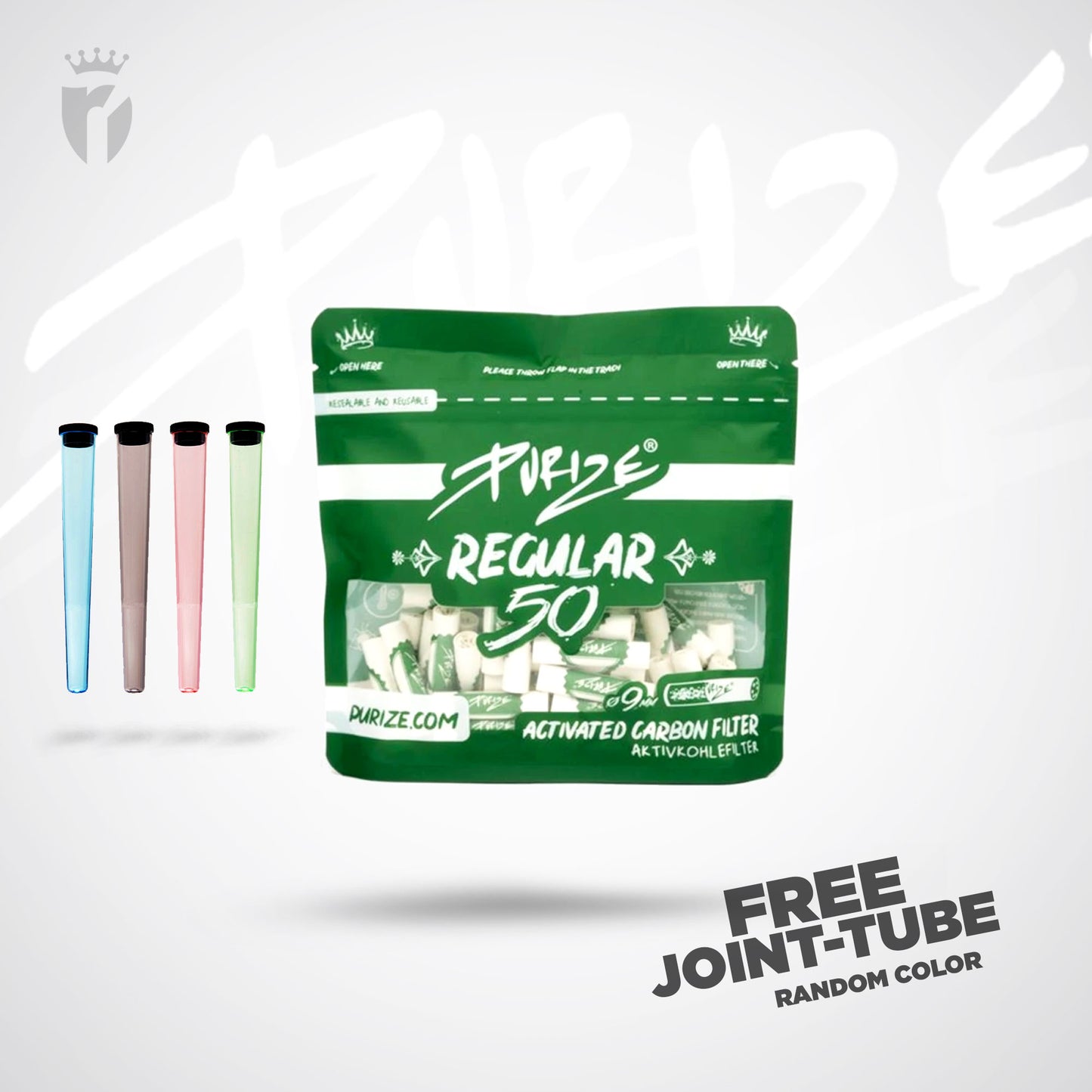 PURIZE Aktivkohlefilter Regular Size 9mm - (50 Stück)