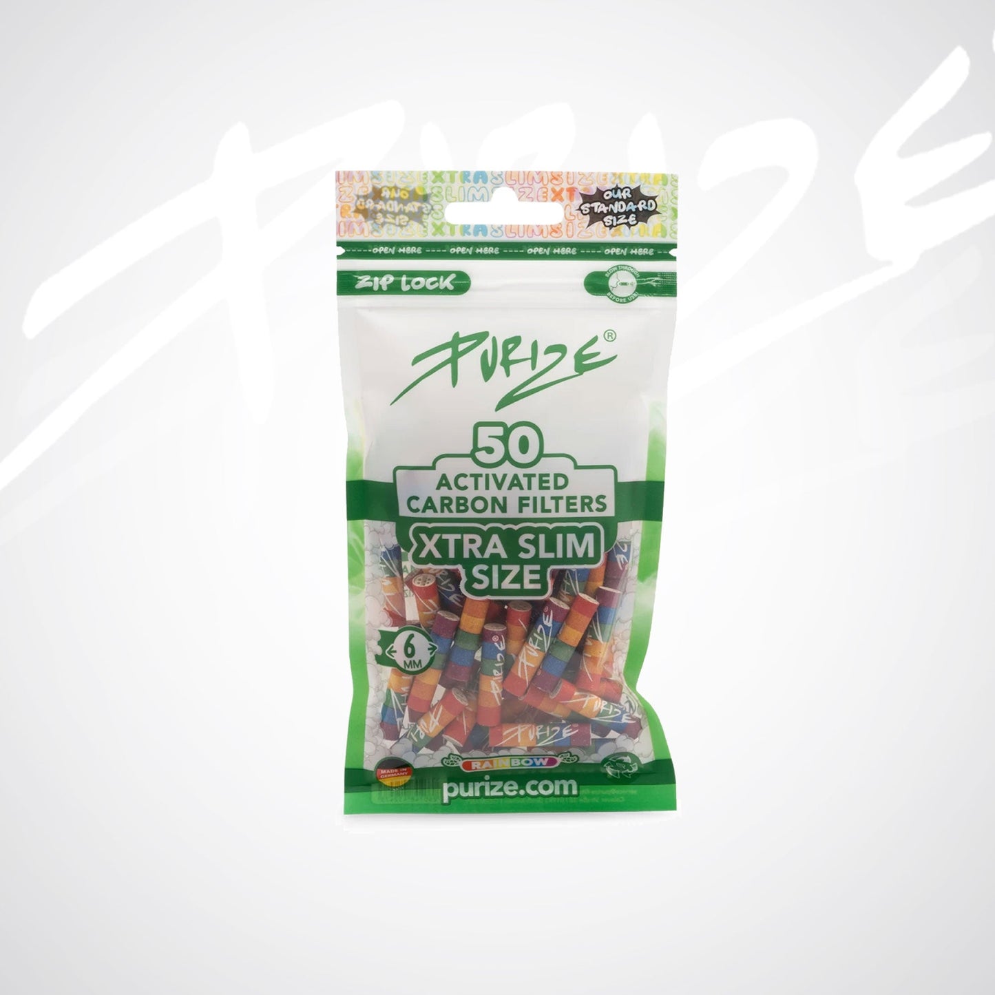 PURIZE Aktivkohlefilter XTRA Slim 6mm - (50 Stück)