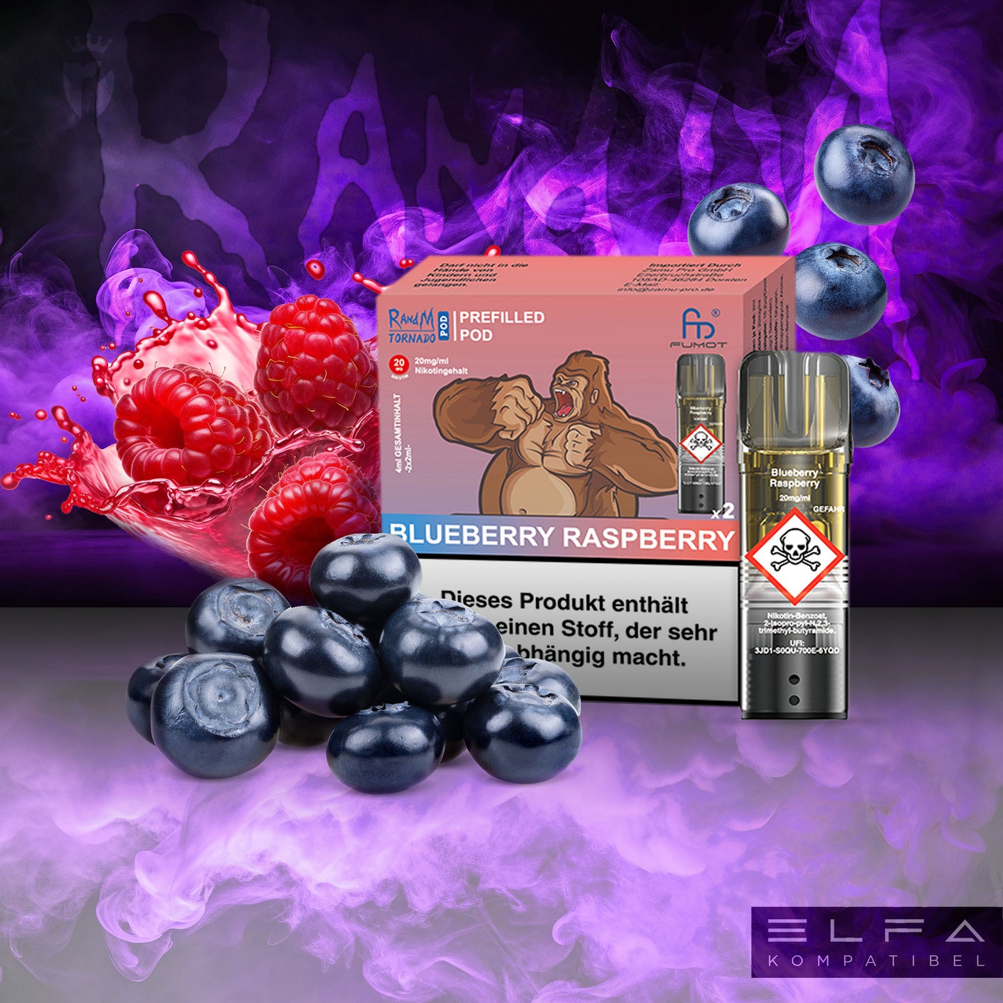 Blueberry Raspberry - 20mg/ml - Prefilled Pods (MatchBar) (2 Stück)